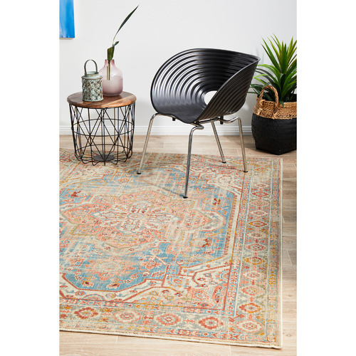 Blue Power-Loomed Rug