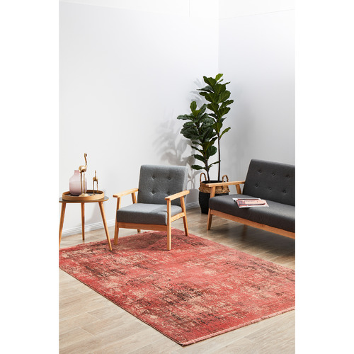 Coral Bamboo Silk & Acrylic Rug