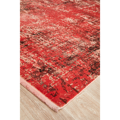 Coral Bamboo Silk & Acrylic Rug