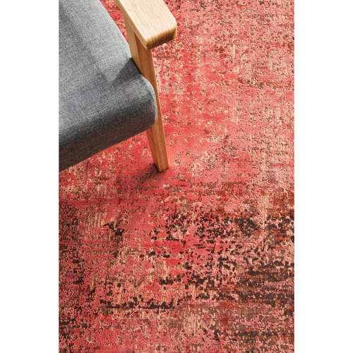 Coral Bamboo Silk & Acrylic Rug