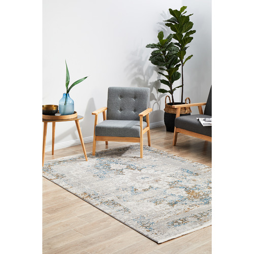 Blue Bamboo Silk & Acrylic Rug