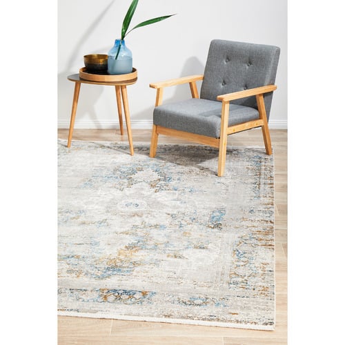 Blue Bamboo Silk & Acrylic Rug