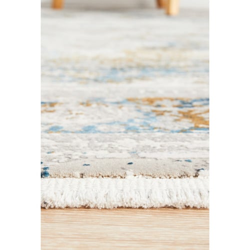 Blue Bamboo Silk & Acrylic Rug