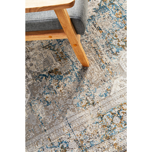 Blue Bamboo Silk & Acrylic Rug
