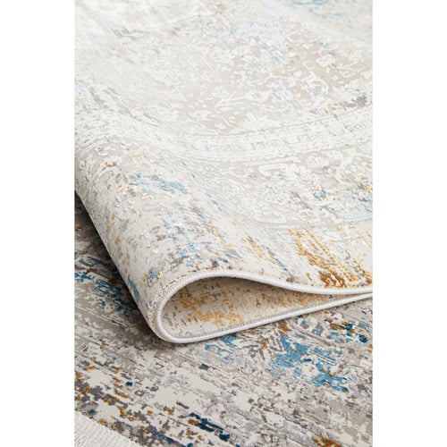 Blue Bamboo Silk & Acrylic Rug