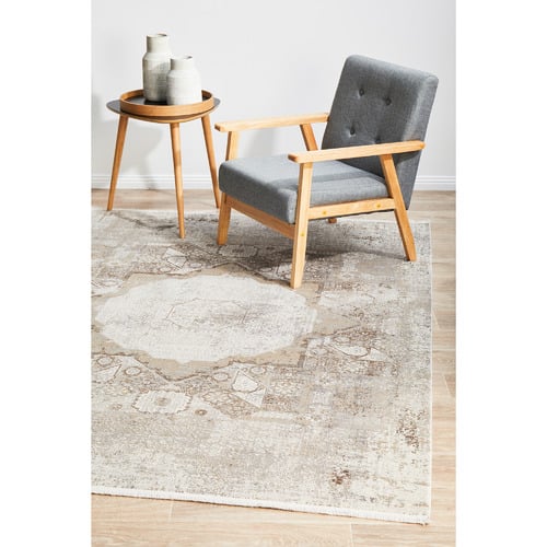 Stone Bamboo Silk & Acrylic Rug