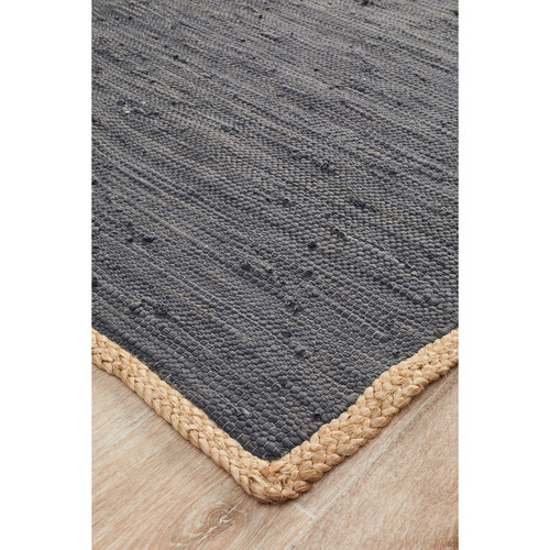 Network Card Jasmine Hand Braided Charcoal Rug & Reviews Temple & ster