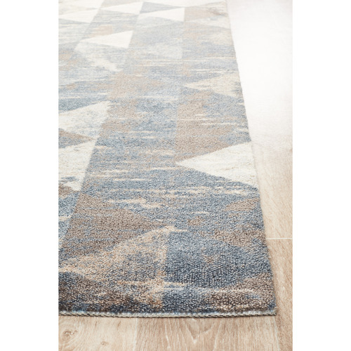 Network Faded Triangle Blue Digital Print Rug & Reviews Temple & ster