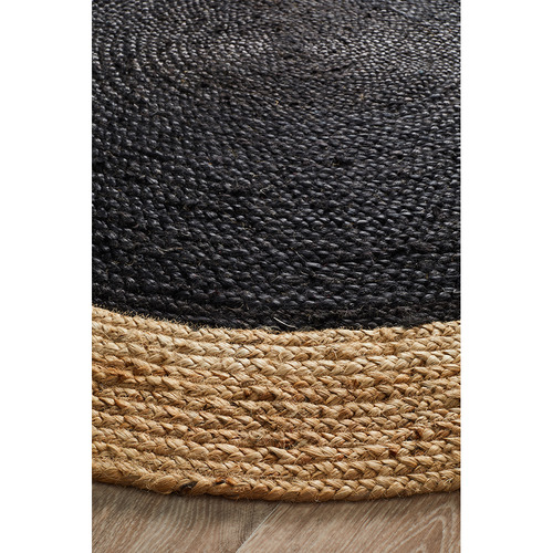 Network Rugs Jute Natural Black Rug | Temple & Webster