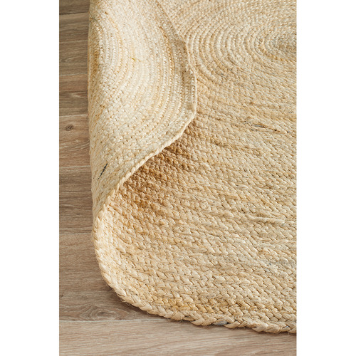 Round Jute Natural Rug Bleached