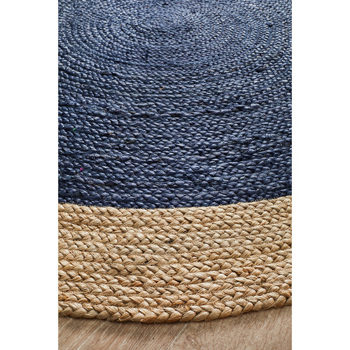 Jasmine Round Navy Rug