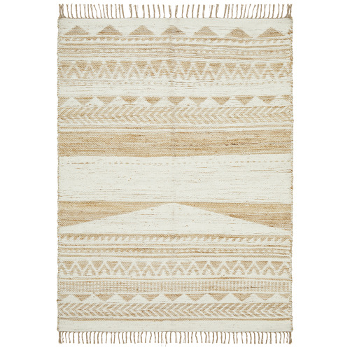 Network White Michihoaca Flat Weave Jute & Cotton Rug Temple & ster