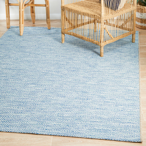 Blue Terrace Flat Weave Rug