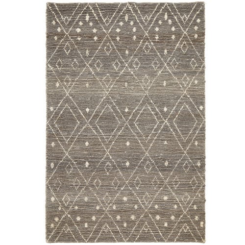 Grey Kenya Hand-Made Jute Tribal Rug
