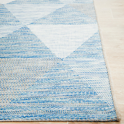 Network Rugs Blue Terrace Geometric Flat-Woven Indoor/Outdoor Rug ...