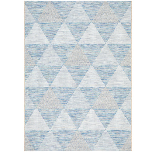 Blue Terrace Geometric Flat Weave Rug