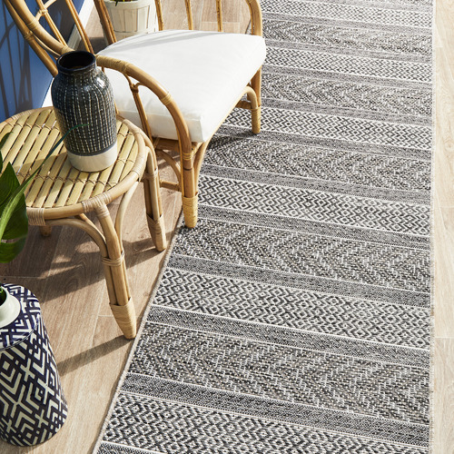 Grey Terrace Flat Weave Rug