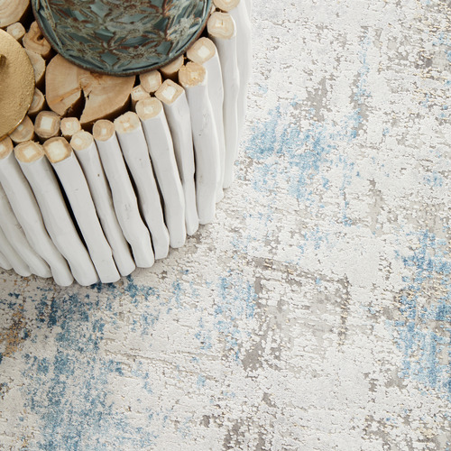Sky Bamboo Silk & Acrylic Runner