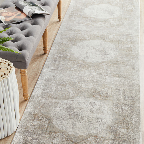 Stone Bamboo Silk & Acrylic Runner