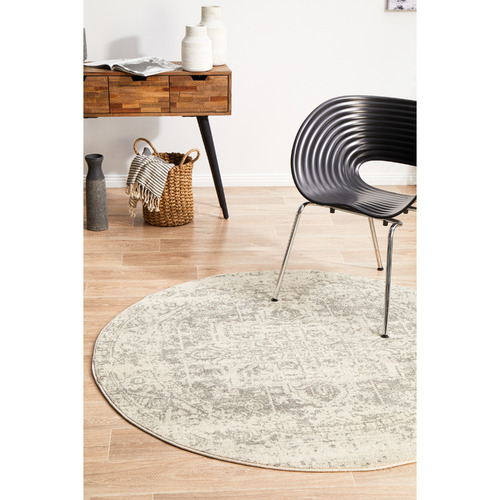 Bone-White-and-Silver-Round-Art-Moderne-Cezanne-Rug
