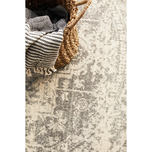 Bone-White-and-Silver-Round-Art-Moderne-Cezanne-Rug