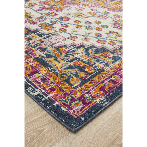 Ivory & Rust Blossom Vintage Look Rug