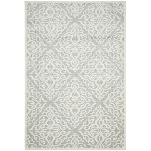 Silver Abstract Vintage Look Rug