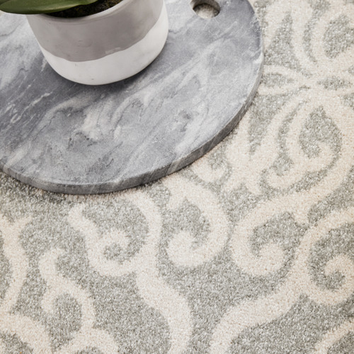 Silver Abstract Vintage Look Rug