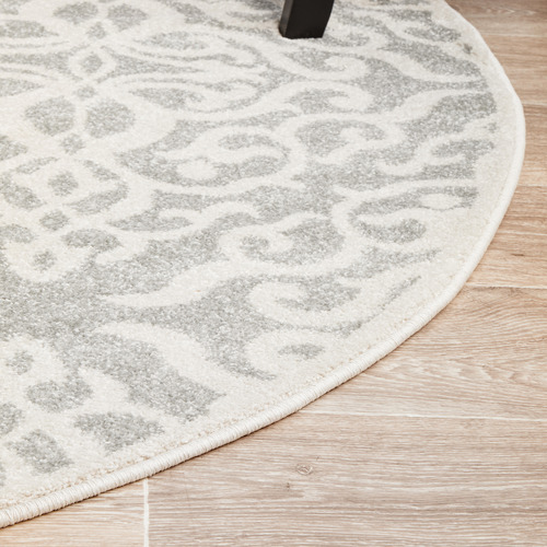 Silver Abstract Vintage Look Rug