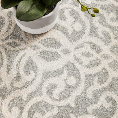 Silver Abstract Vintage Look Rug