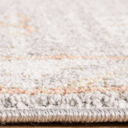Grey & Peach Vintage Look Aztec Rug