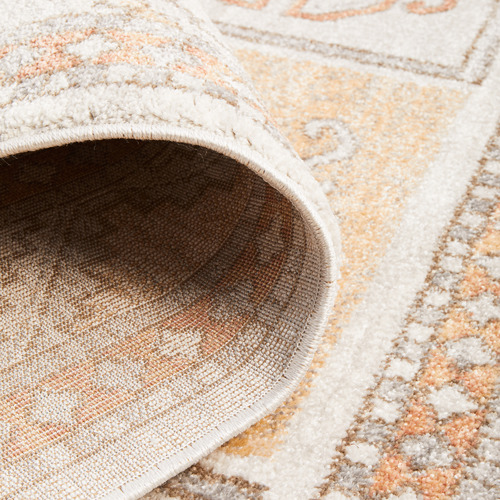 Natural & Peach Vintage Look Aztec Rug