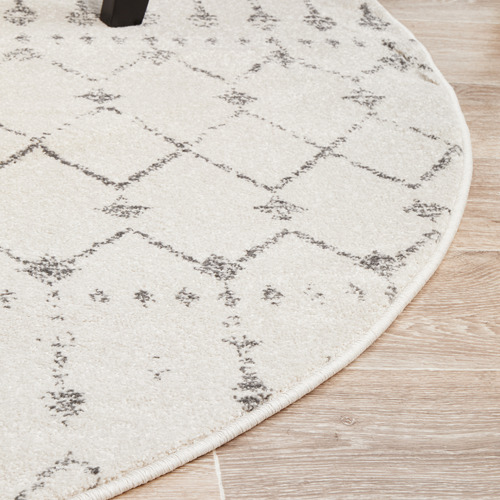 Silver Geometric Tribal Rug