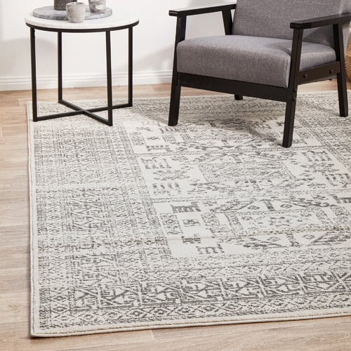 Silver Vintage Look Tribal Rug