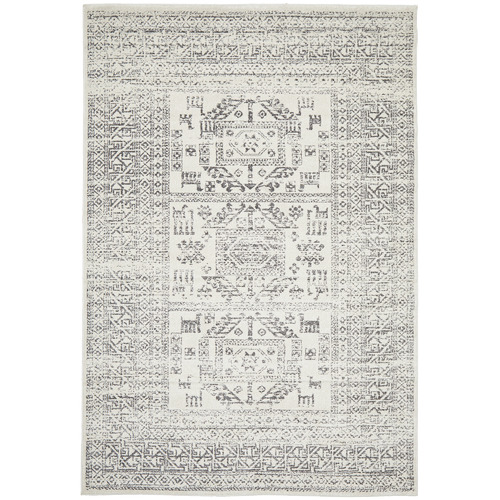 Silver Vintage Look Tribal Rug