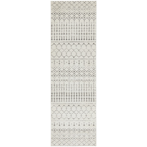 Silver Geometric Tribal Rug