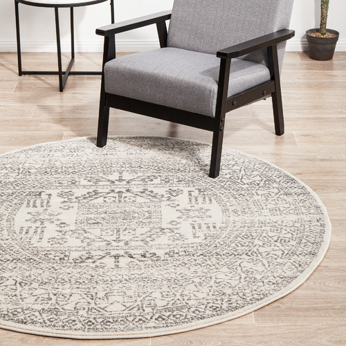 Silver Vintage Look Tribal Rug