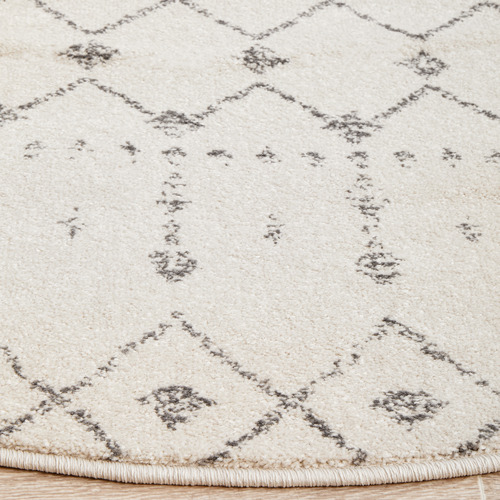 Silver Geometric Tribal Rug