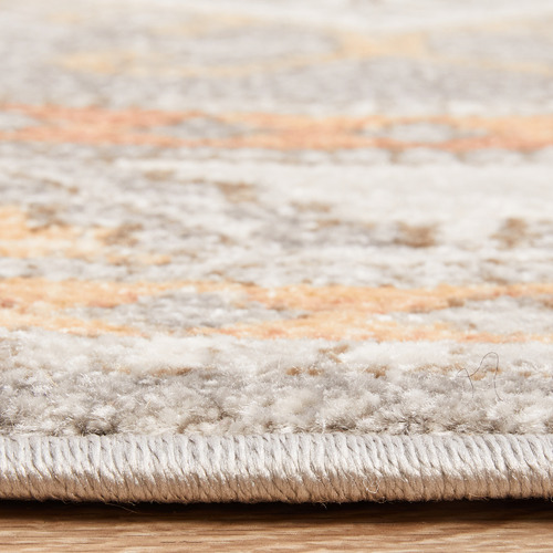 Grey & Peach Vintage Look Aztec Rug