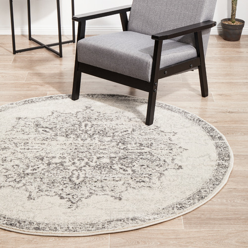 Silver Vintage Look Rug