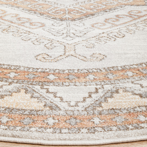 Natural & Peach Vintage Look Aztec Rug