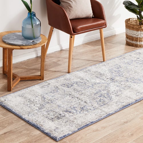 Ocean Blue Vintage Look Rug