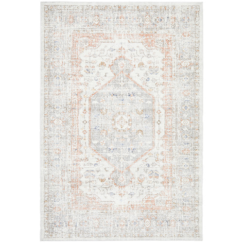 Silver & Peach Vintage Look Rug