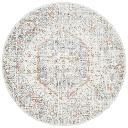 Silver & Peach Vintage Look Rug