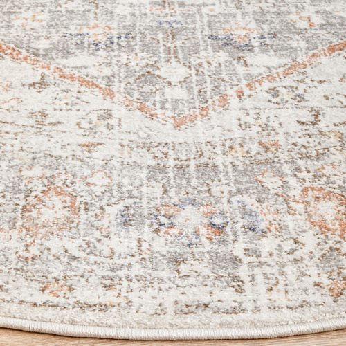 Silver & Peach Vintage Look Rug