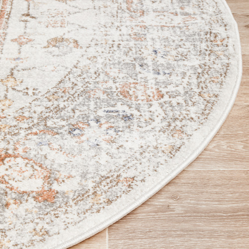 Silver & Peach Vintage Look Rug