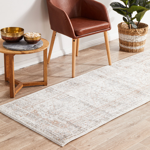 Silver & Peach Vintage Look Rug