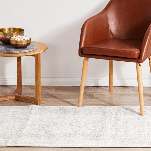Silver & Peach Vintage Look Rug