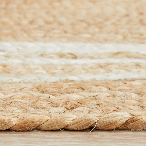 Natural & White Kyros Hand Braided Jute Rug