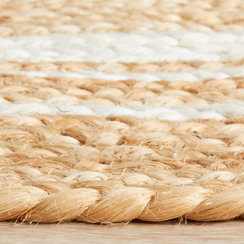 Natural & White Caratacos Hand Braided Jute Runner